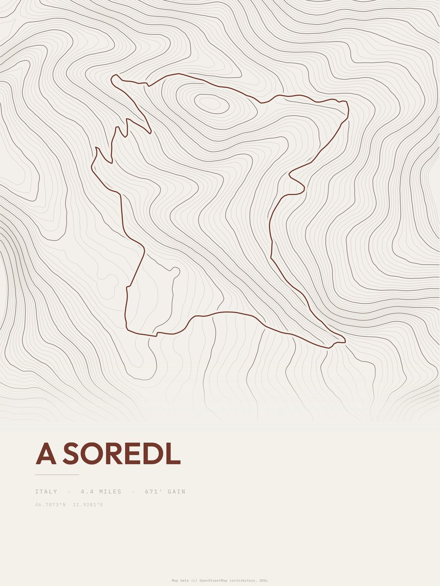 A Soredl topographic trail print