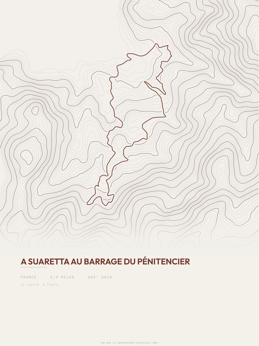 A Suaretta topographic trail print