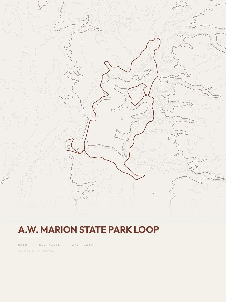 A.W. Marion State Park Loop Topographic print