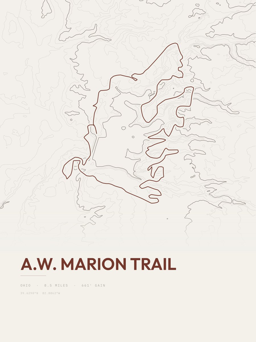 A.W. Marion Trail Topographic print