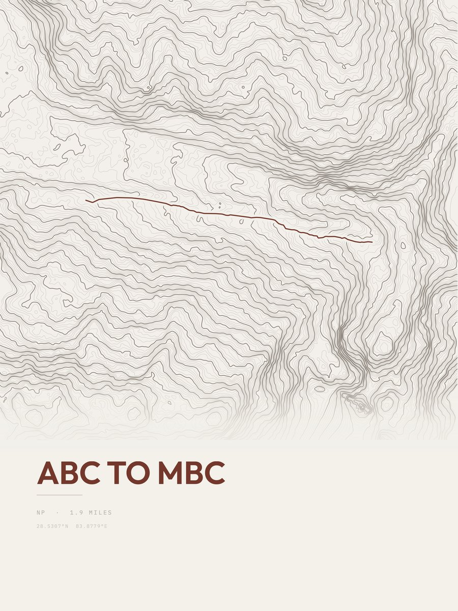 ABC to MBC topographic trail print
