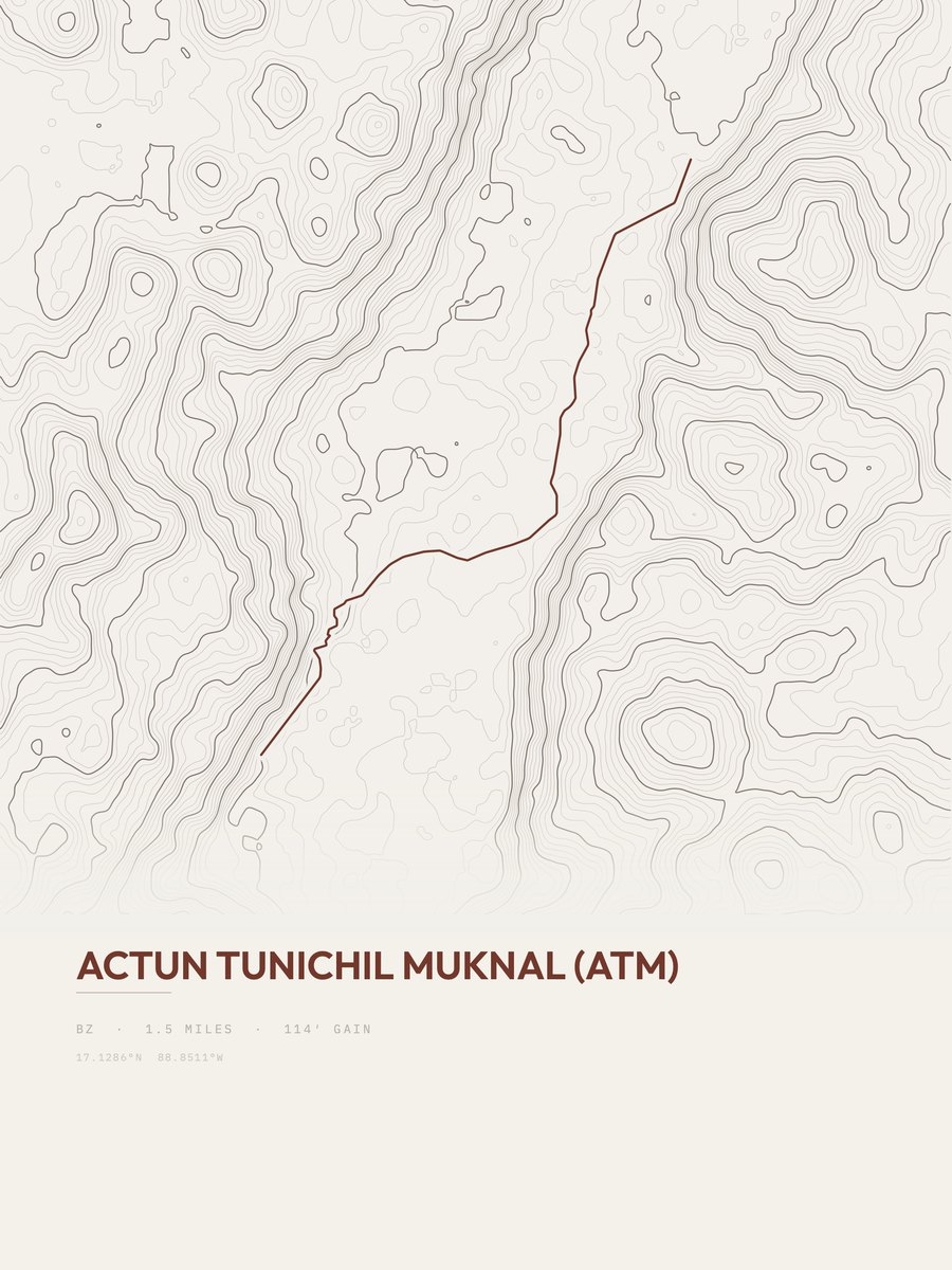 Actun Tunichil Muknal Topographic print