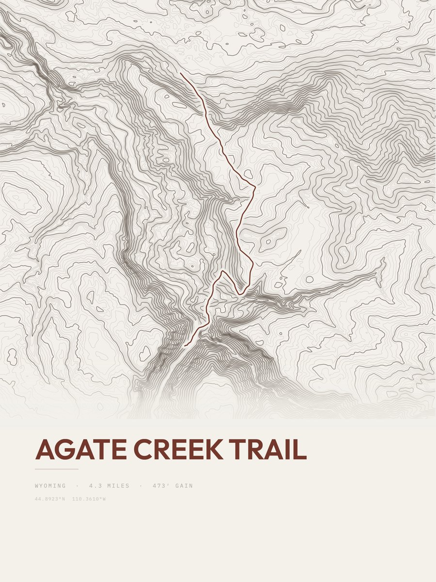 Agate Creek Trail Topographic print