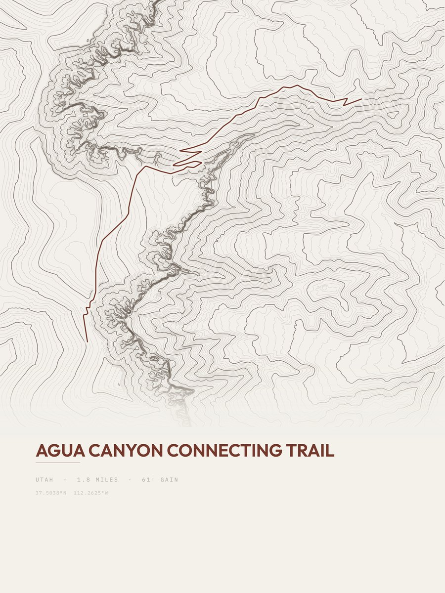 Agua Canyon Connecting Trail Topographic print