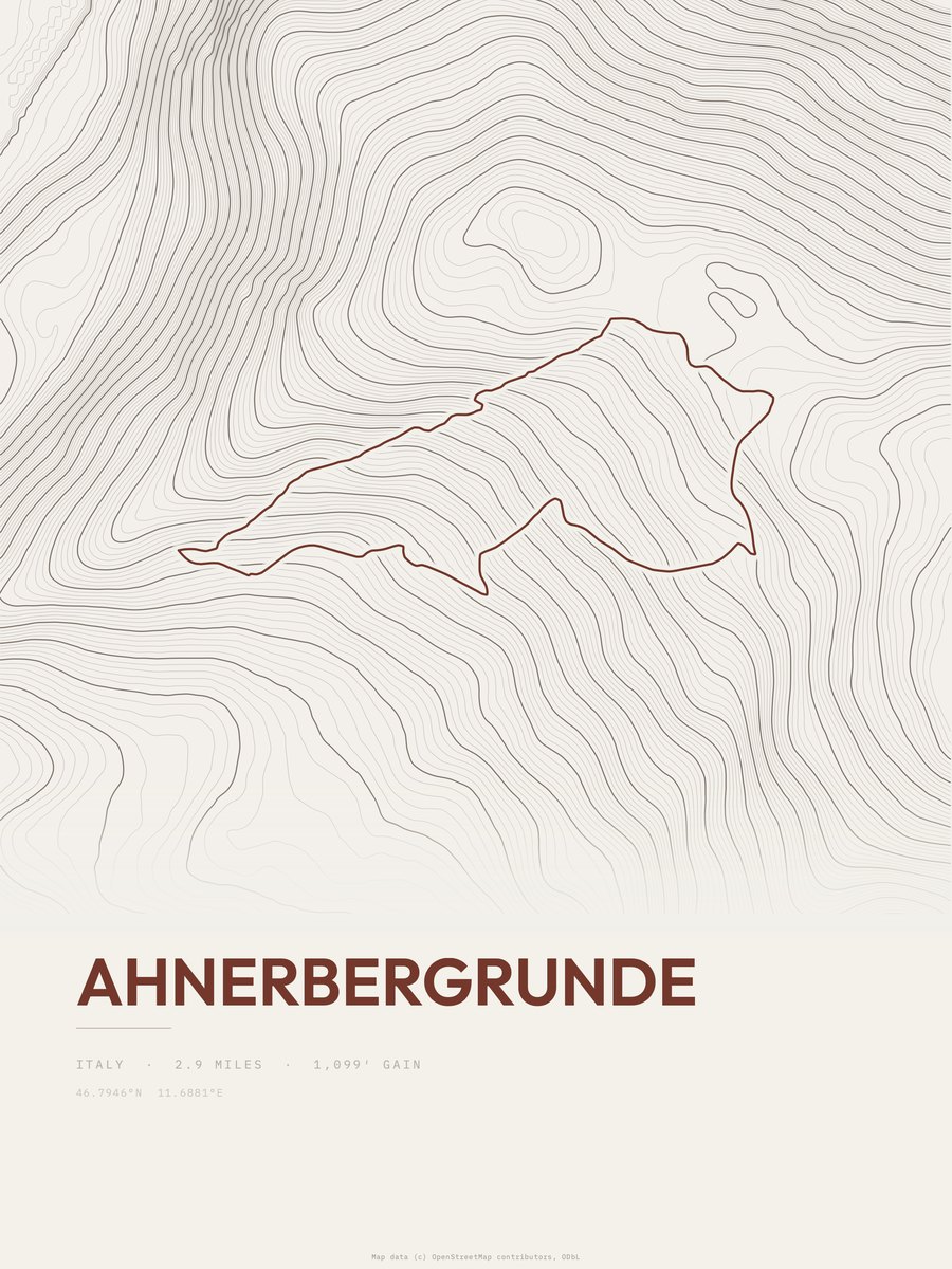 Ahnerbergrunde Topographic print