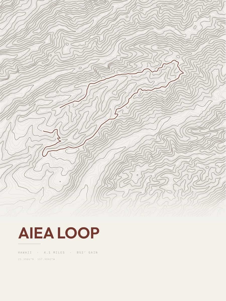 Aiea Loop Topographic print