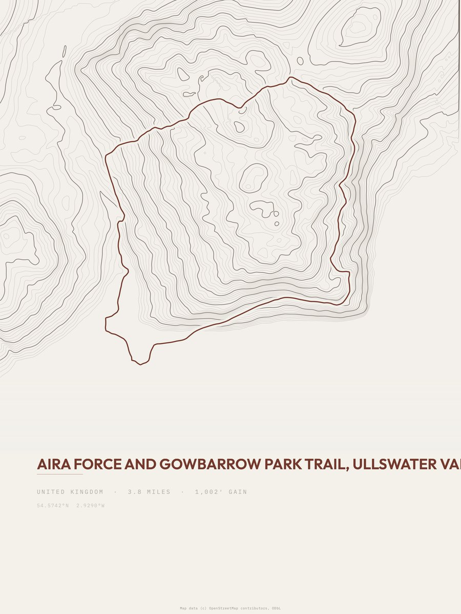 Aira Force topographic trail print