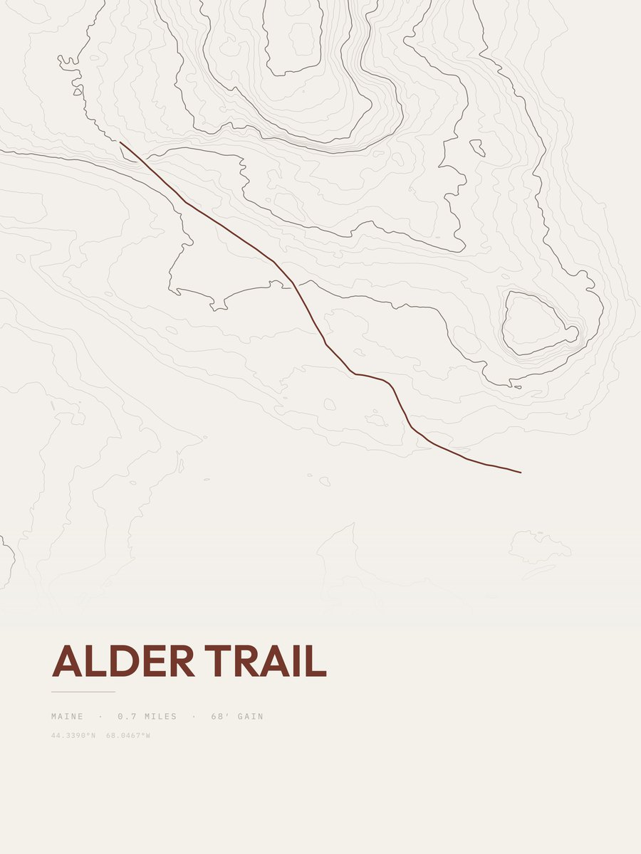 Alder Trail Topographic print