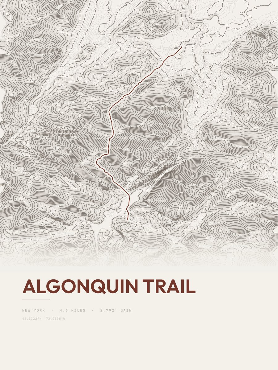 Algonquin Trail Topographic print