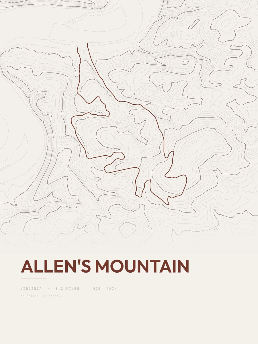 Allen's Mountain Topographic print