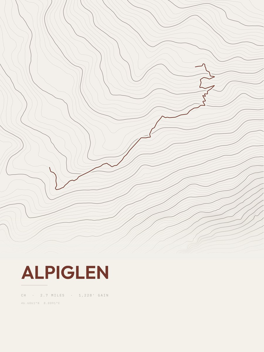 Alpiglen Topographic print