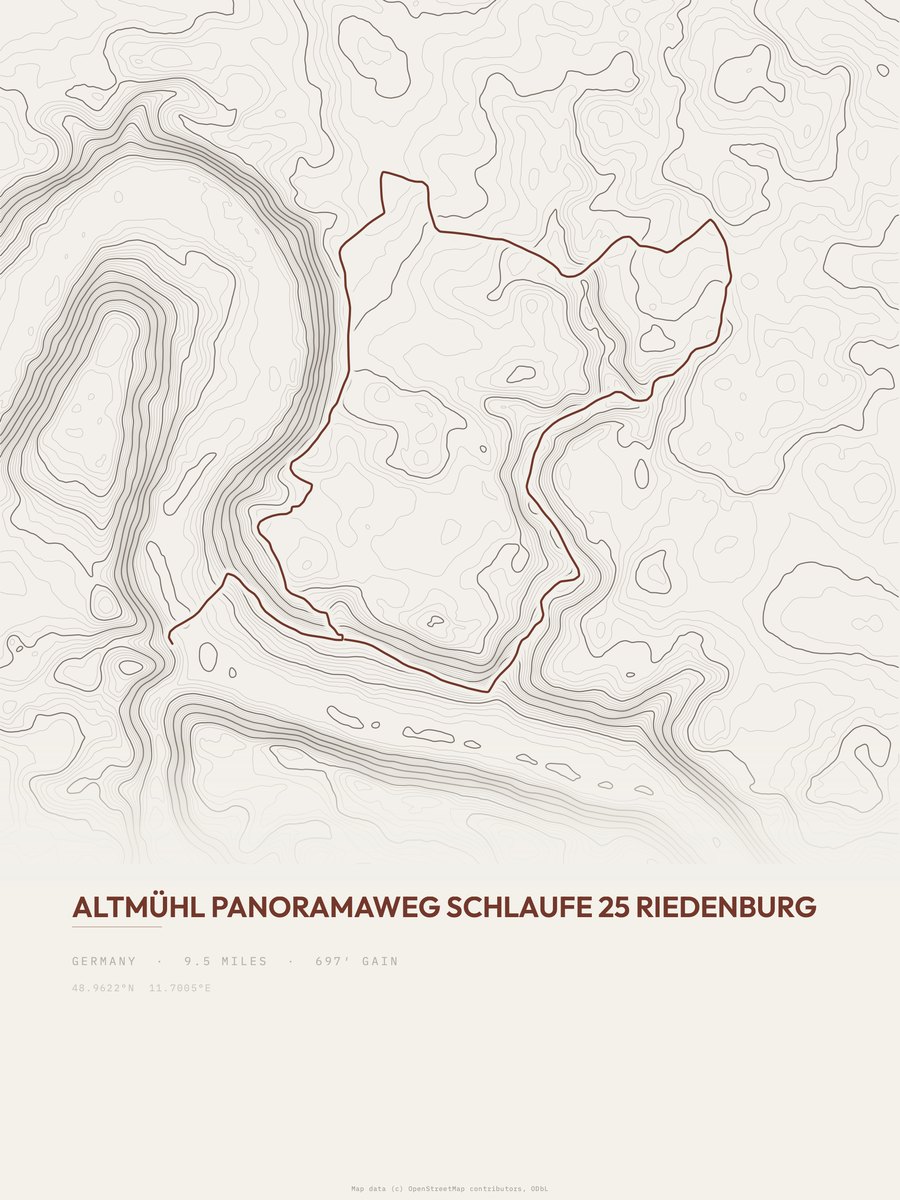 Altmühl Panoramaweg Topographic print