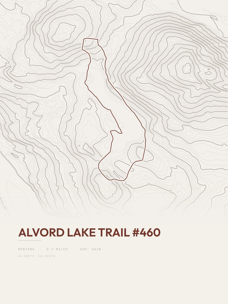 Alvord Lake Trail Topographic print