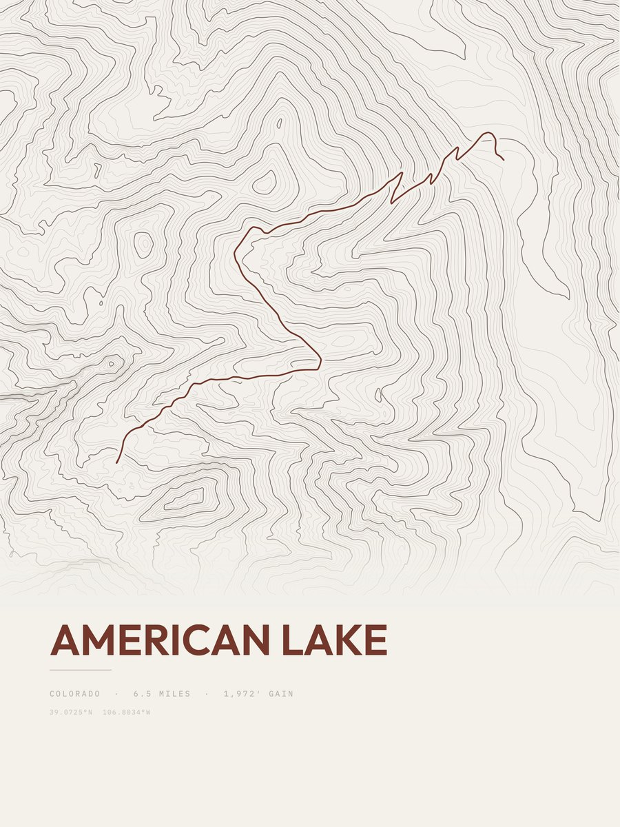 American Lake Topographic print