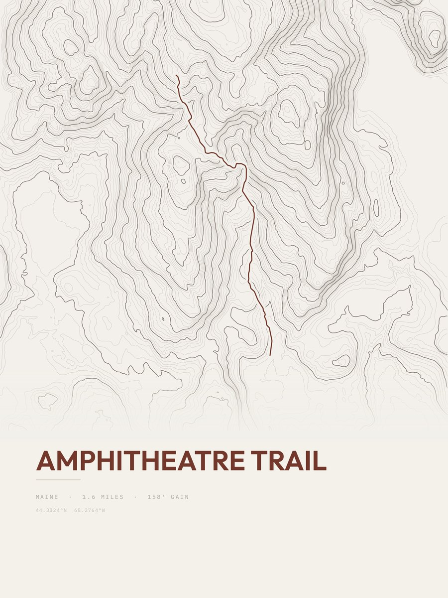 Amphitheatre Trail Topographic print