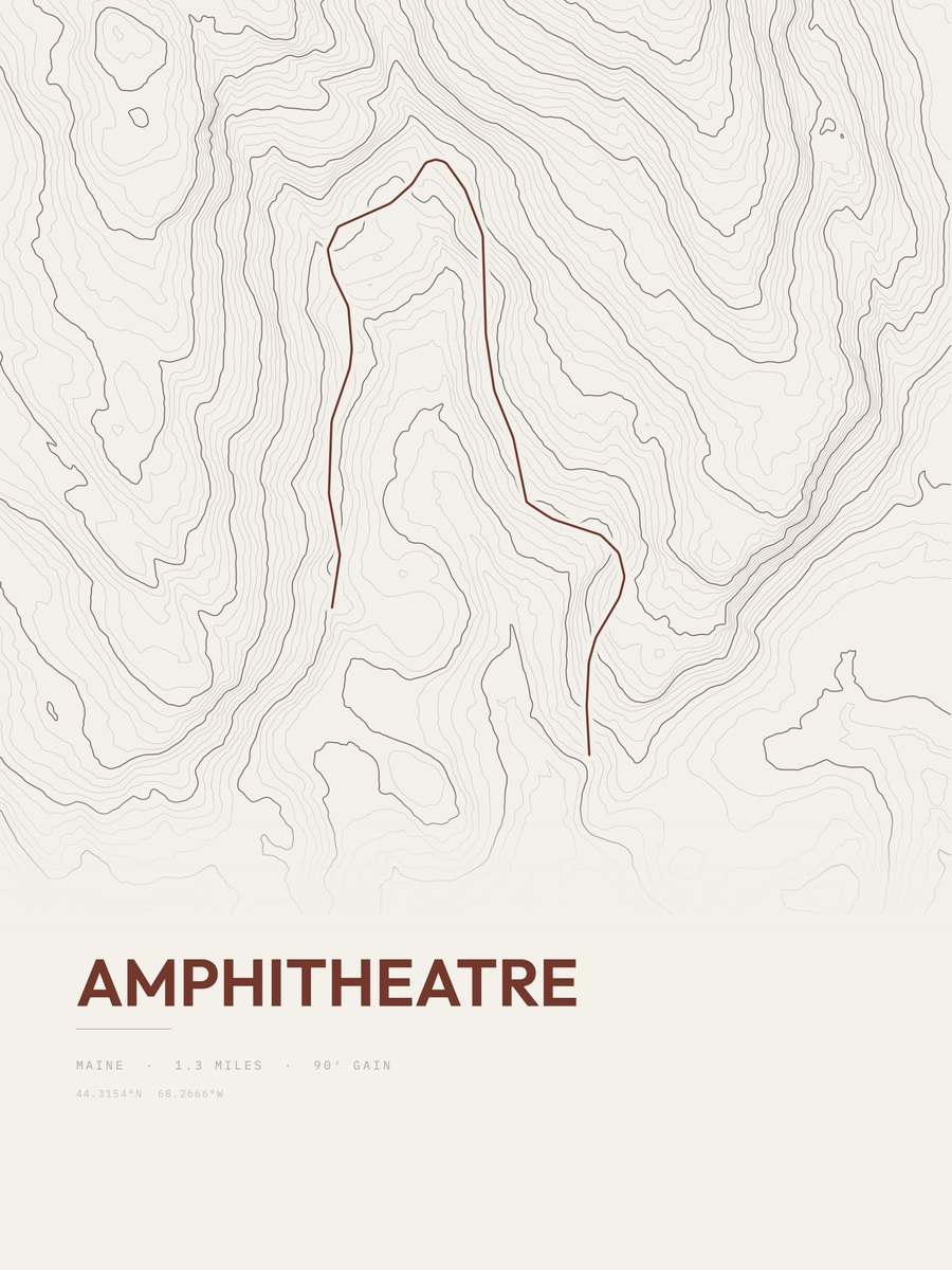 Amphitheatre topographic trail print