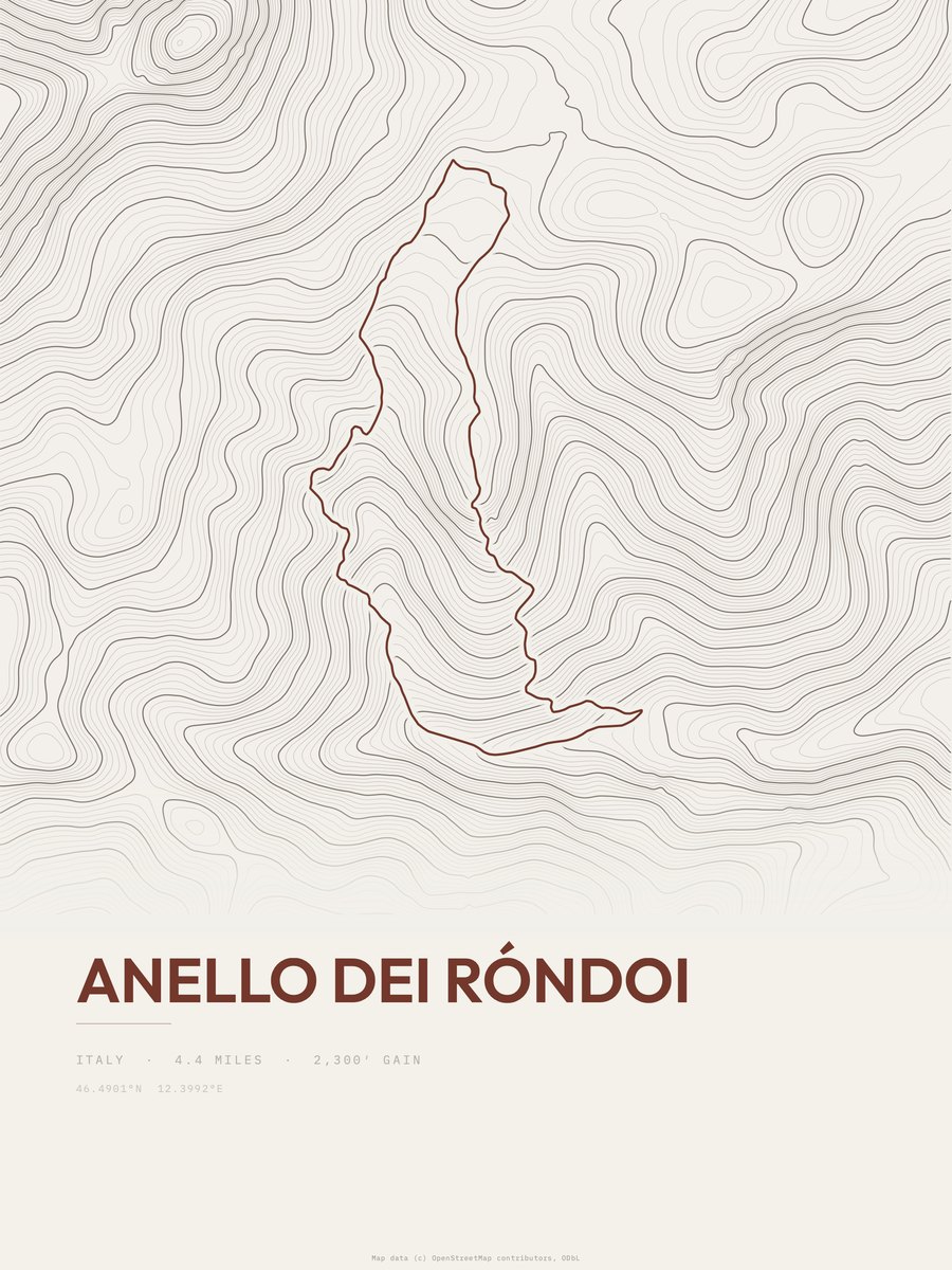 Anello dei Róndoi Topographic print