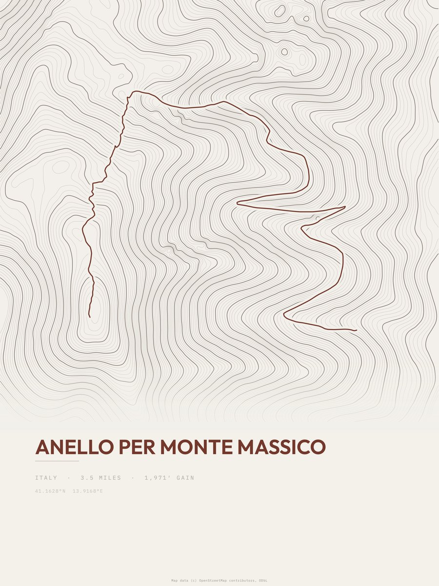 Anello per Monte Massico Topographic print