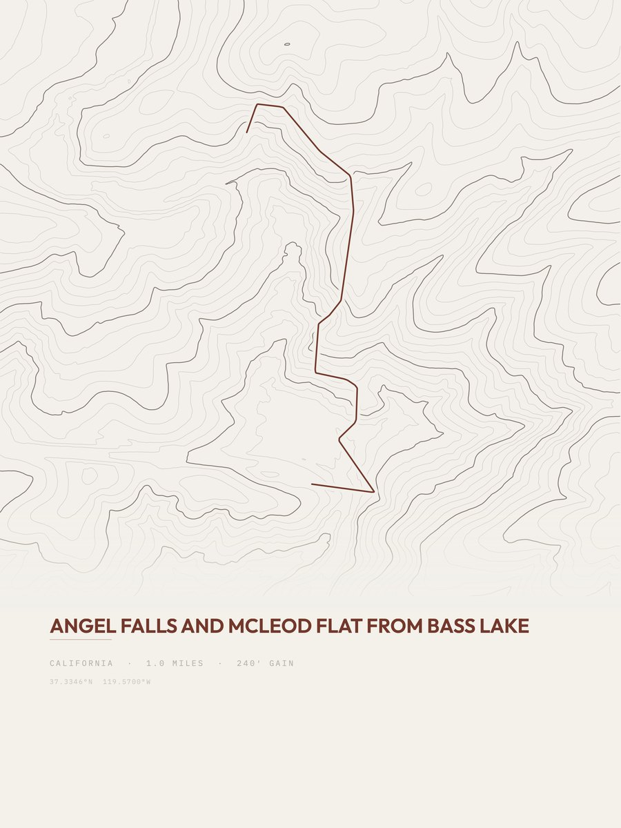 Angel Falls and McLeod Flat Topographic print