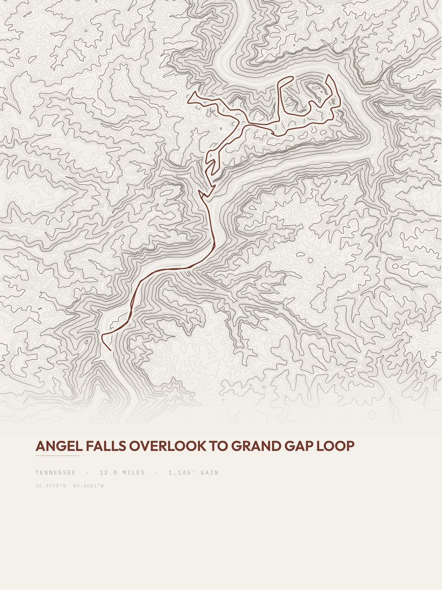Grand Gap Loop Topographic print