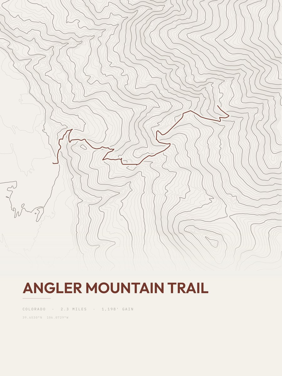 Angler Mountain Trail Topographic print