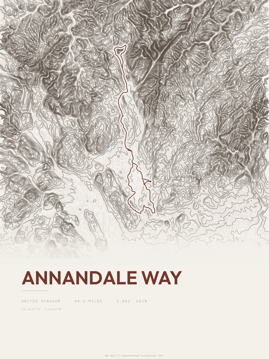 Annandale Way Topographic print