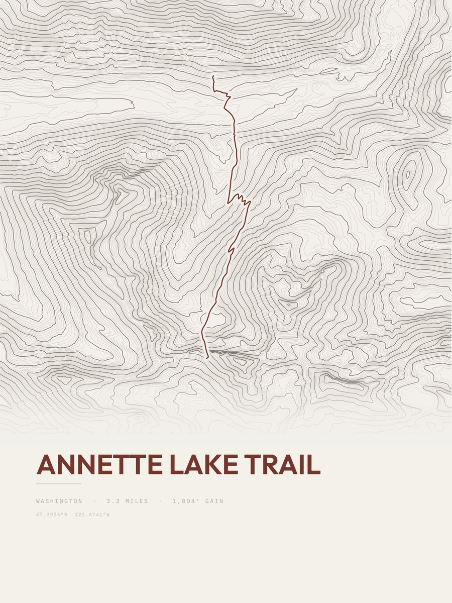 Annette Lake Trail Topographic print