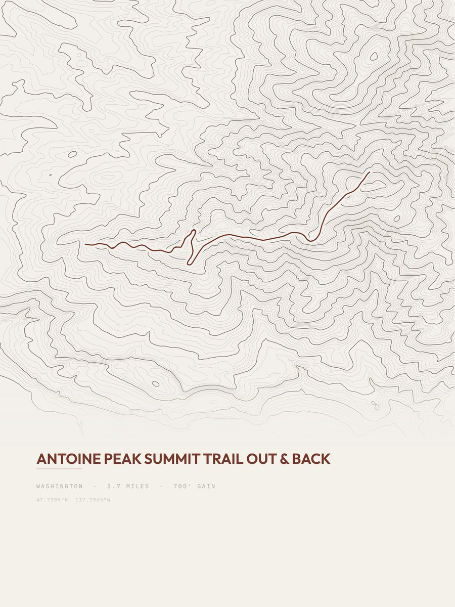 Antoine Peak Summit Trail Topographic print