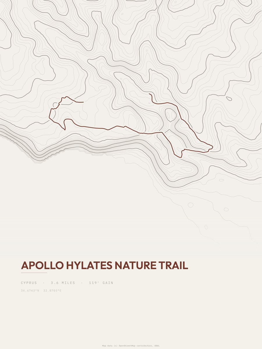 Apollo Hylates Nature Trail Topographic print