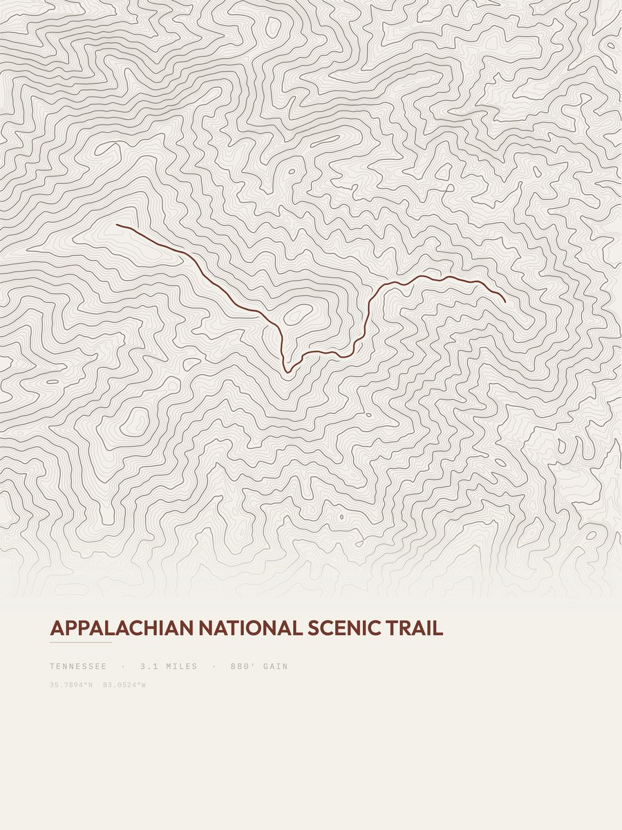 Appalachian Trail topographic trail print