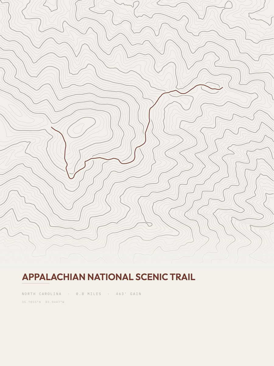 Appalachian Trail topographic trail print