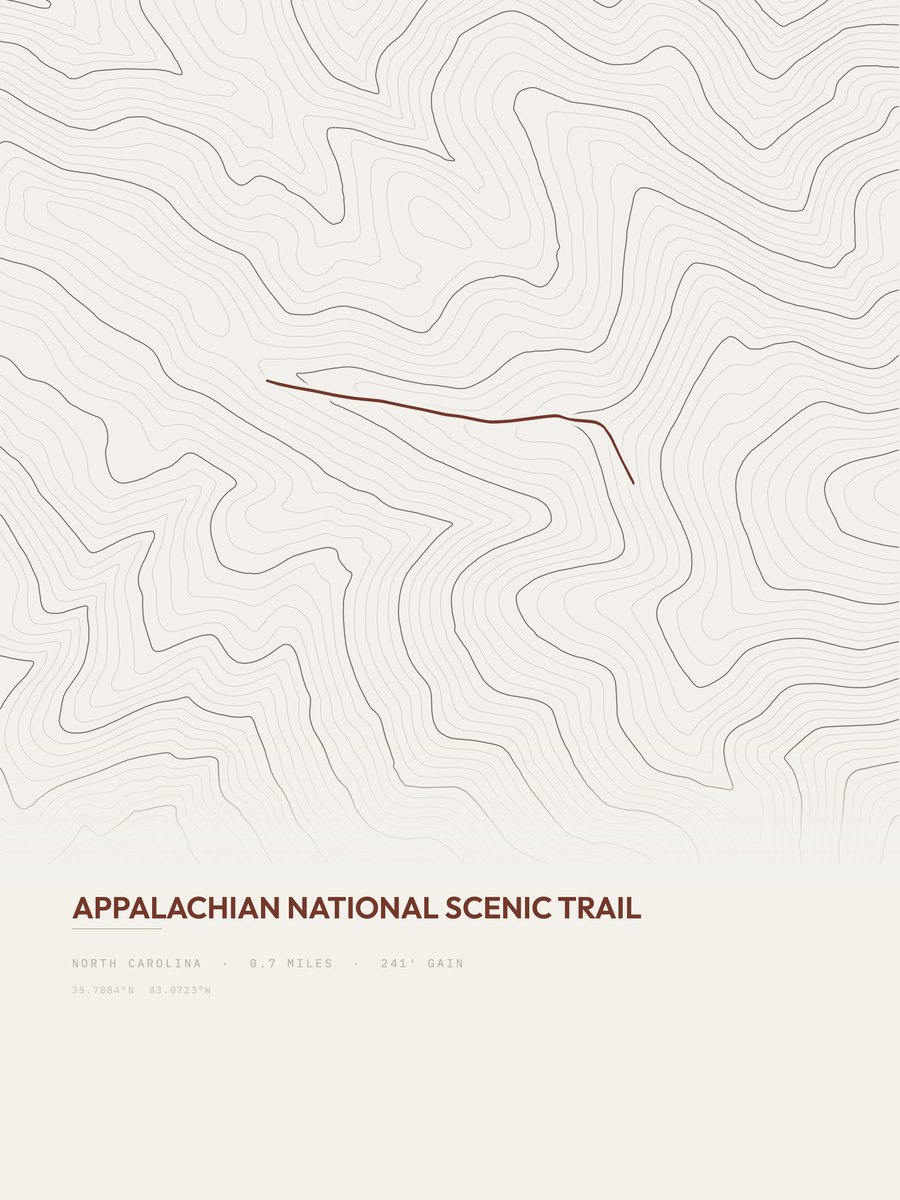 Appalachian Trail topographic trail print