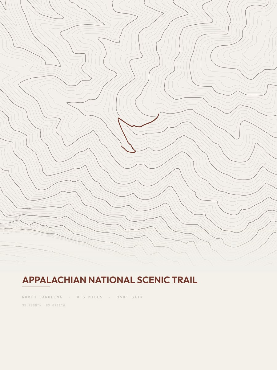 Appalachian Trail topographic trail print