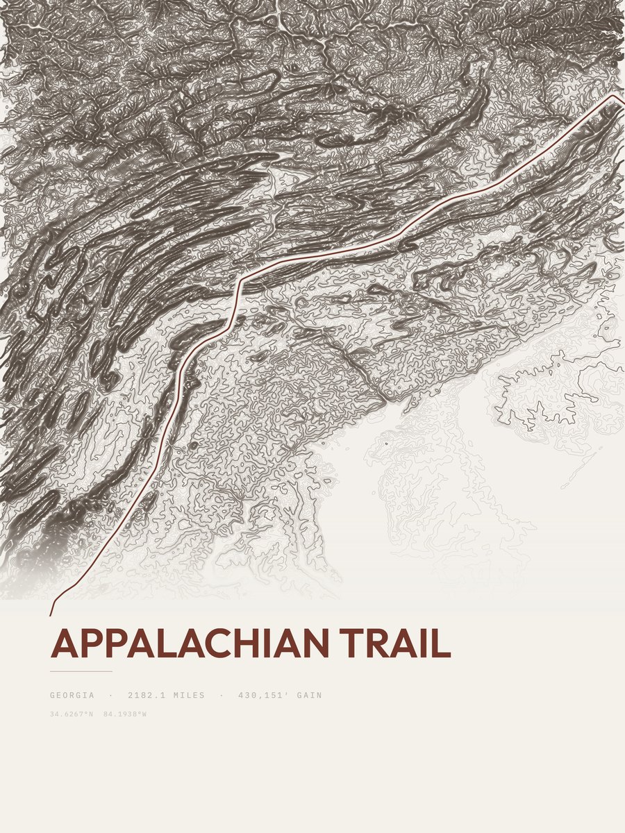Appalachian Trail Topographic print