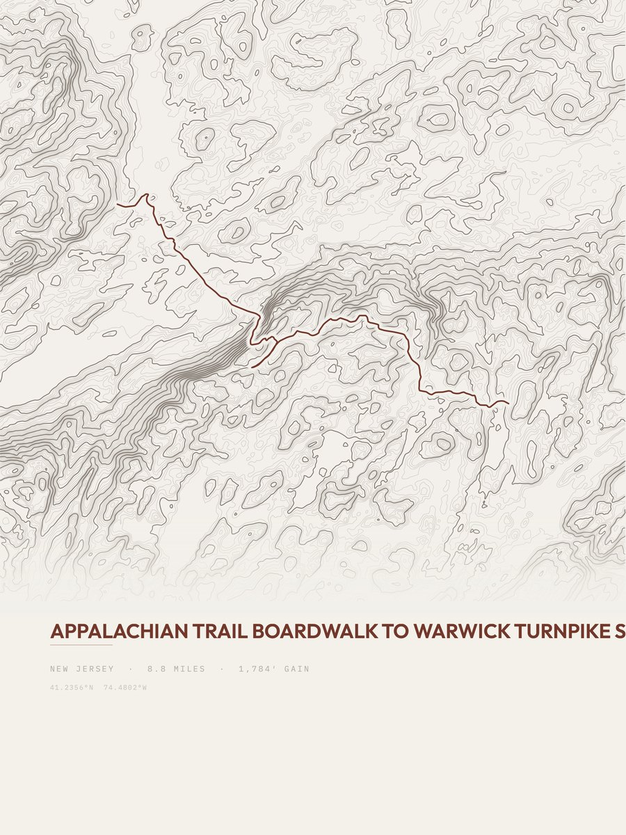 Appalachian Trail topographic trail print
