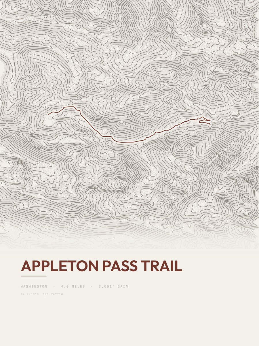 Appleton Pass Trail Topographic print
