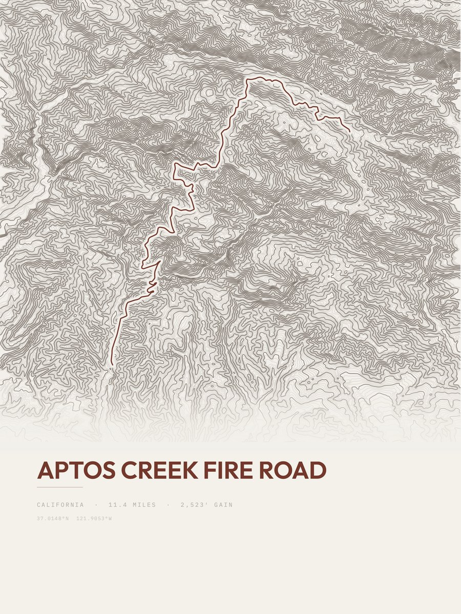 Aptos Creek Fire Road Topographic print