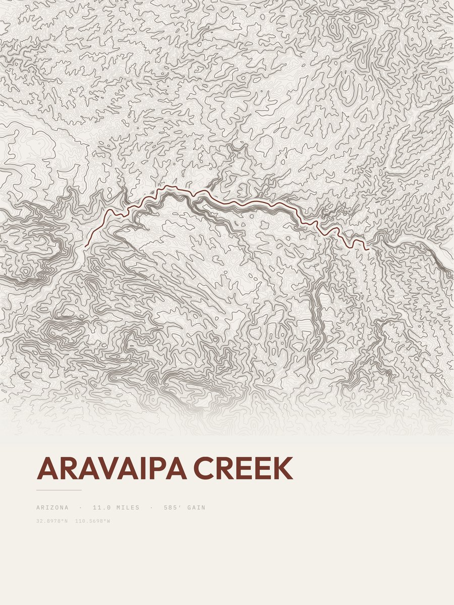 Aravaipa Creek Topographic print