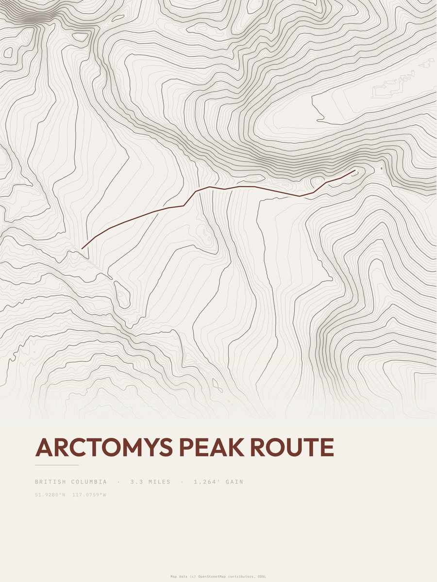 Arctomys Peak Route Topographic print