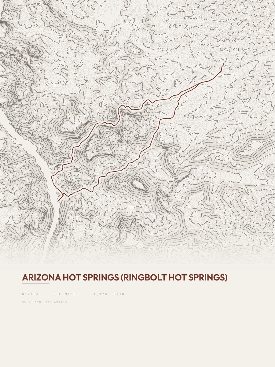 Arizona Hot Springs Topographic print