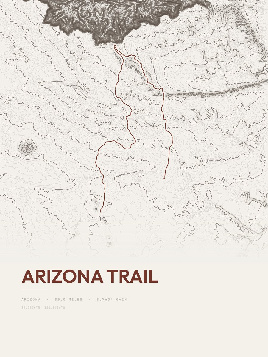 Arizona Trail Topographic print