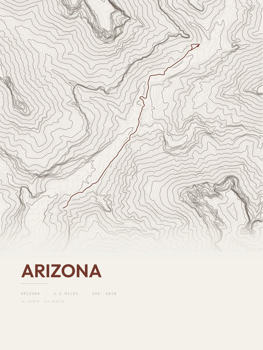Arizona Topographic print