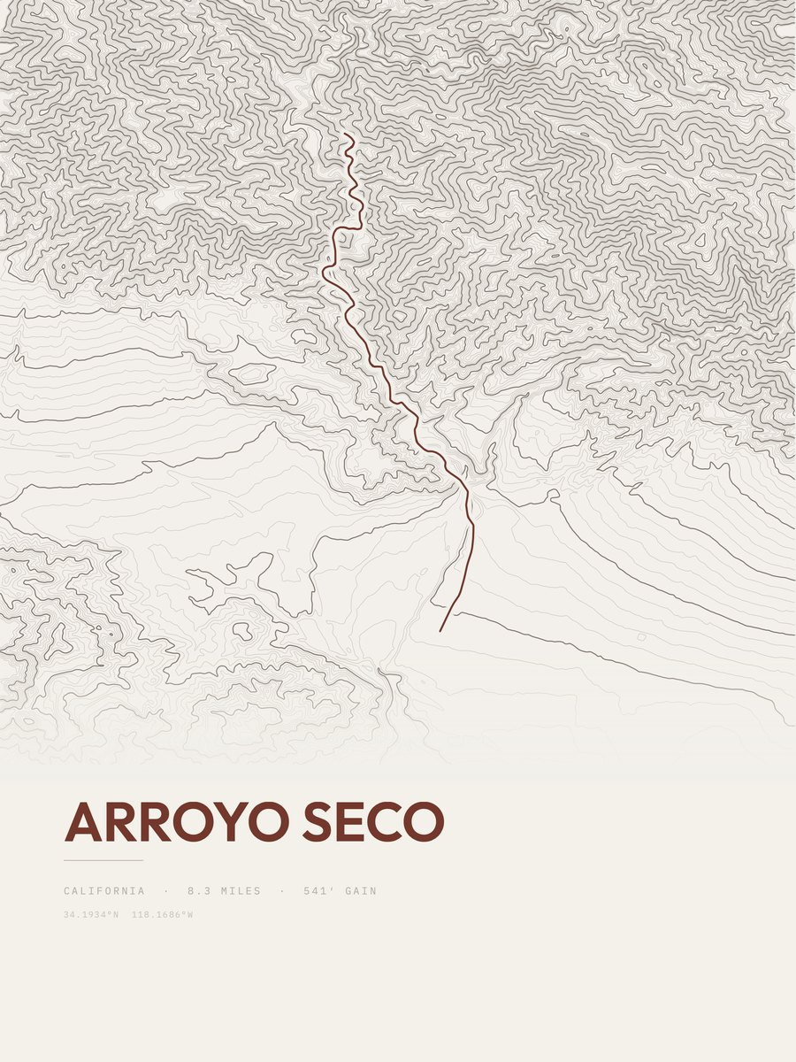 Arroyo Seco Topographic print