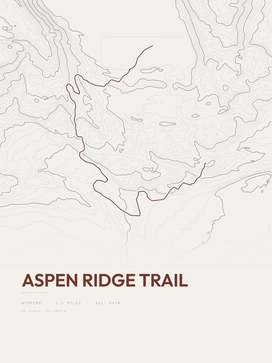 Aspen Ridge Trail Topographic print