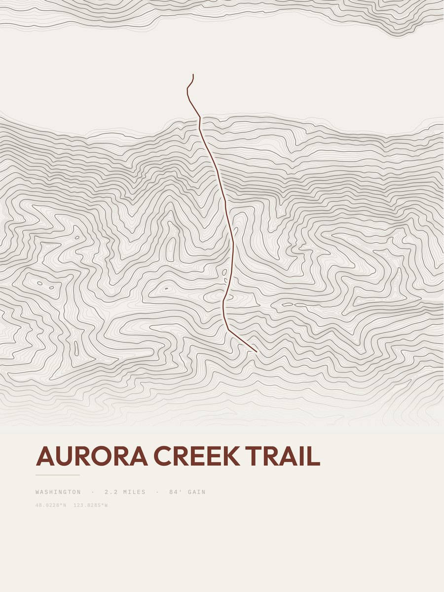 Aurora Creek Trail Topographic print