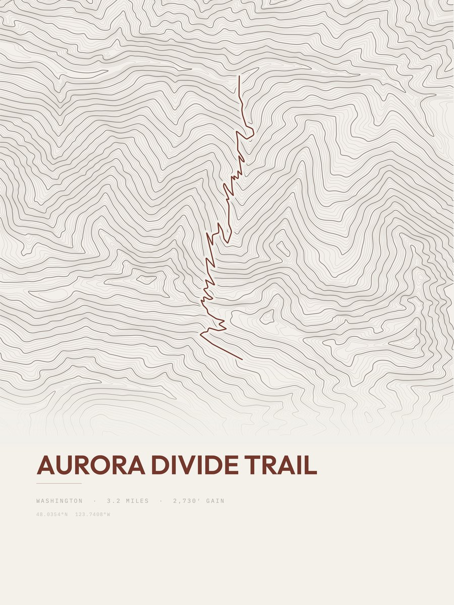 Aurora Divide Trail Topographic print