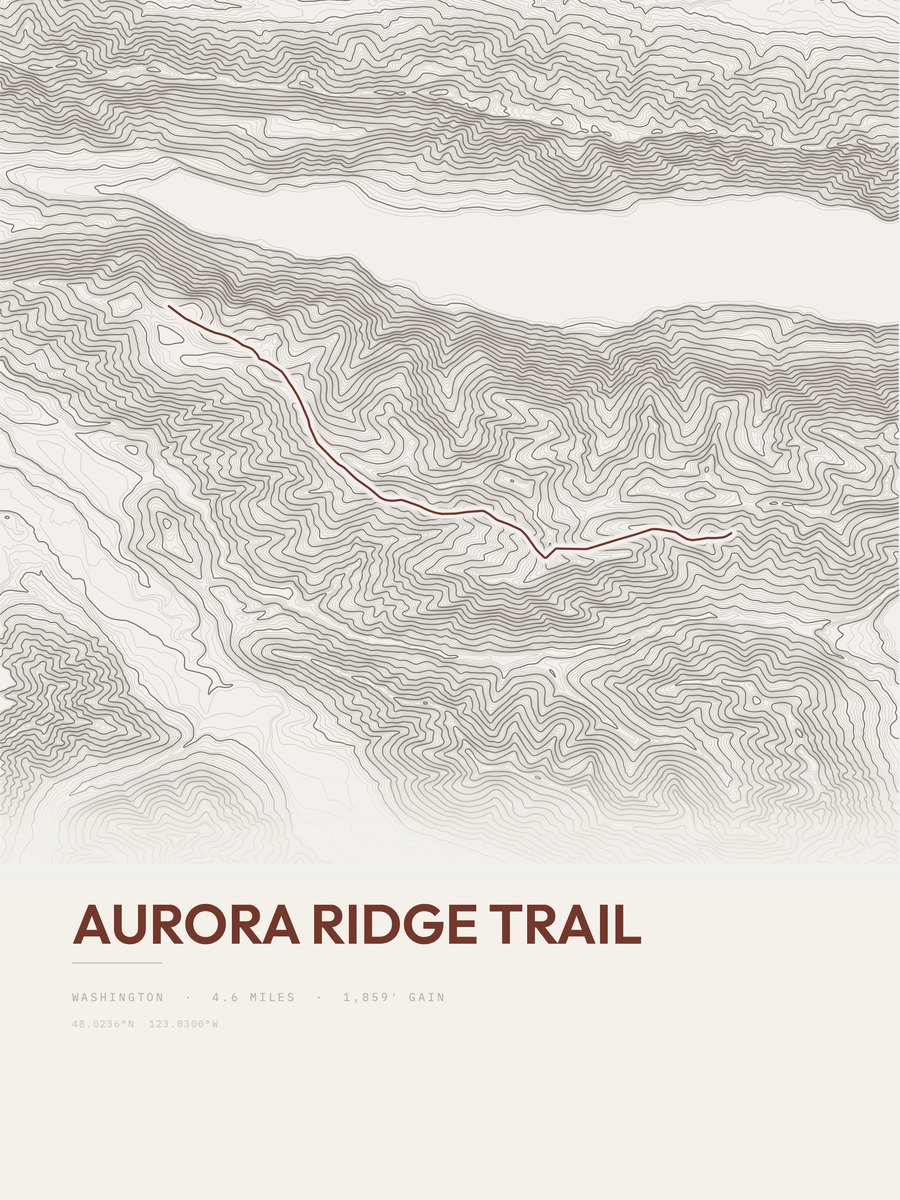 Aurora Ridge Trail Topographic print