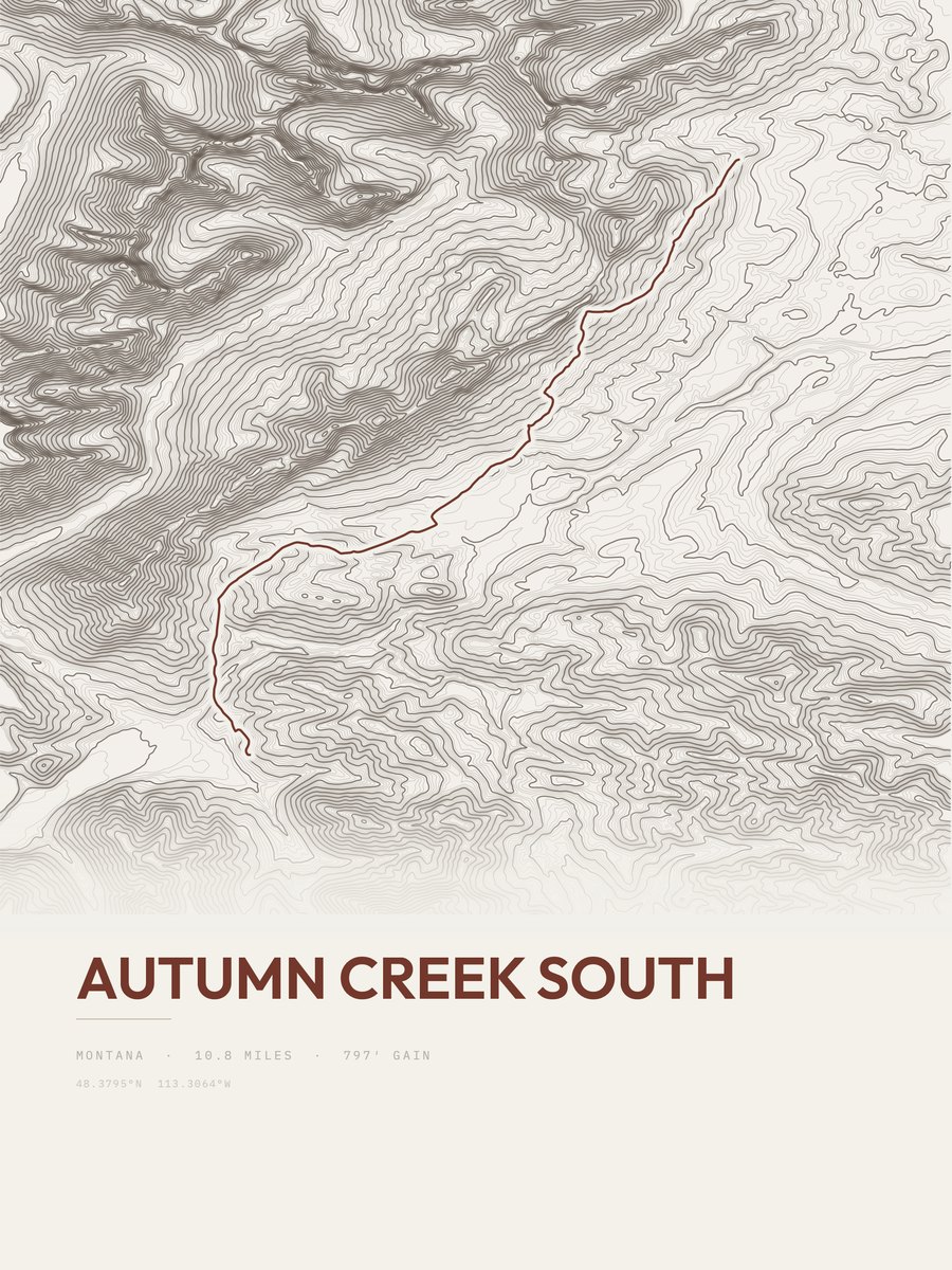 Autumn Creek South Topographic print