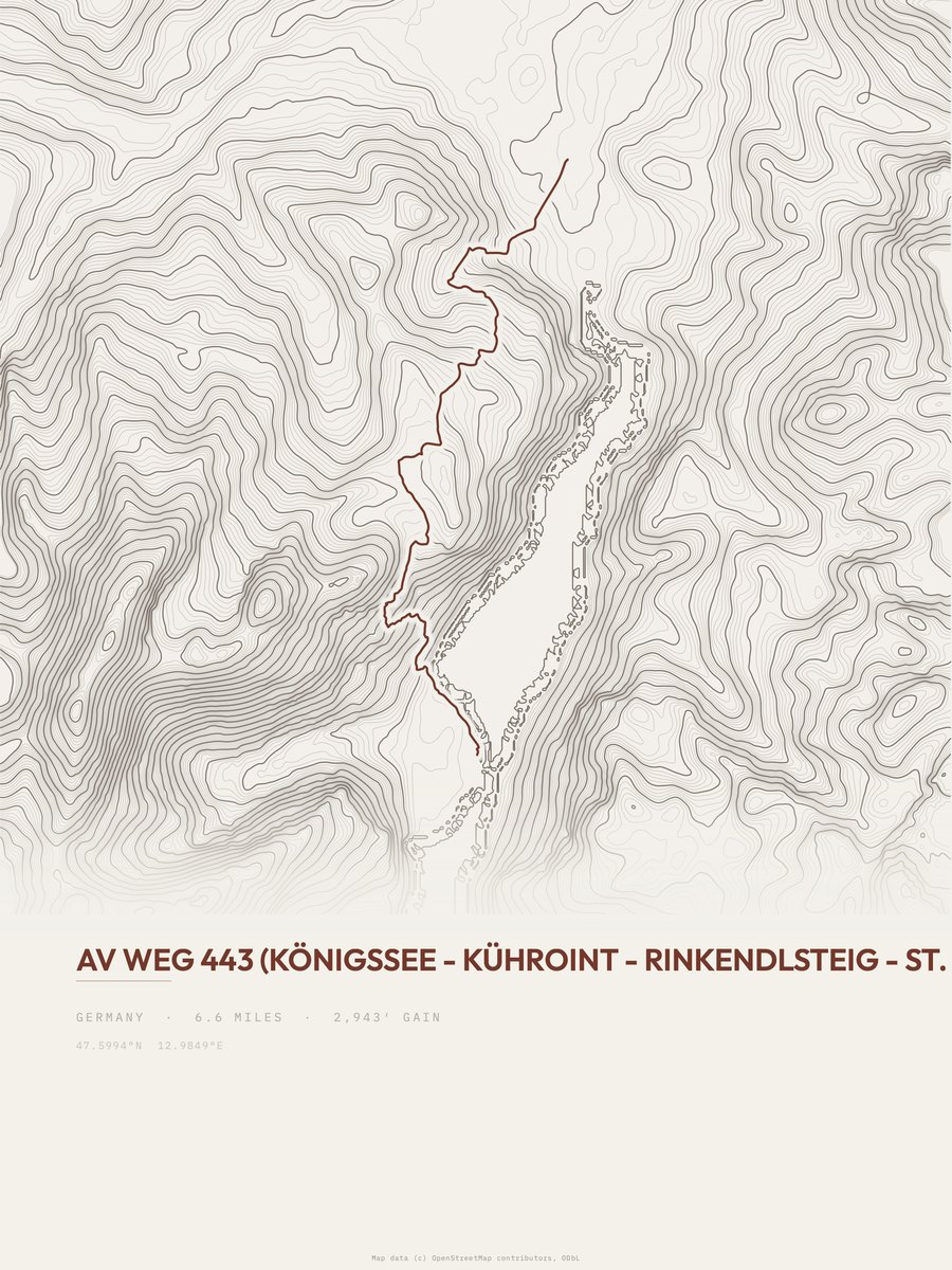 AV Weg 443 Topographic print