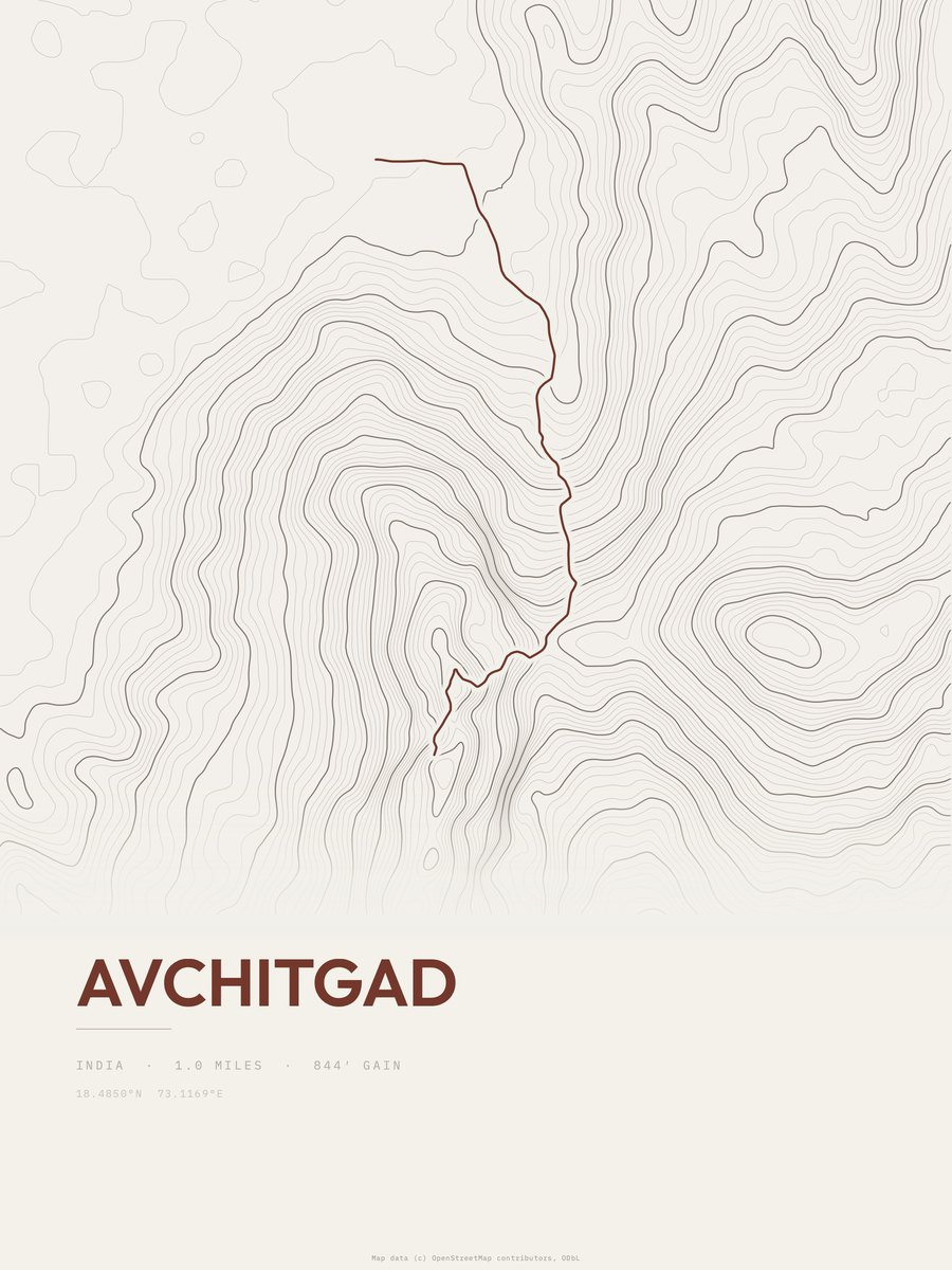 Avchitgad topographic trail print